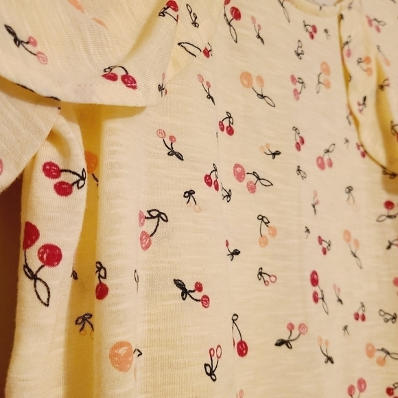 Juicy Couture | Cherry Printed Cold Shoulder Shirt (Size Medium) - Picture 10 of 13